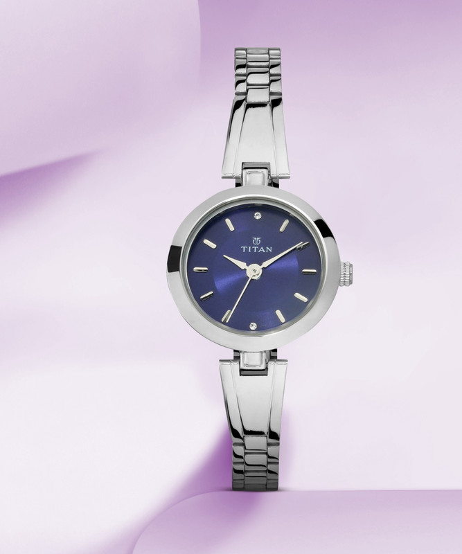 Titan NP2598SM04 Titan Karishma Blue Dial Silver Stainless Steel Strap Analog Watch  - For Women