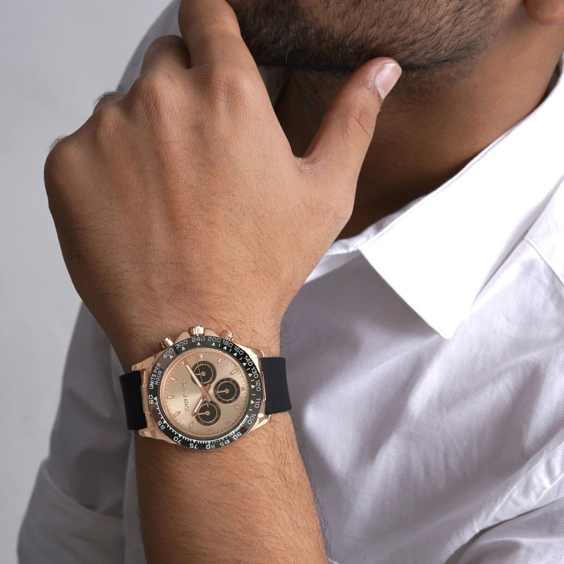 Joker & Witch Joker & Witch Jesko 40mm Rosegold Dial Black Synthetic Strap Watch for Men Analog Watch - For Men