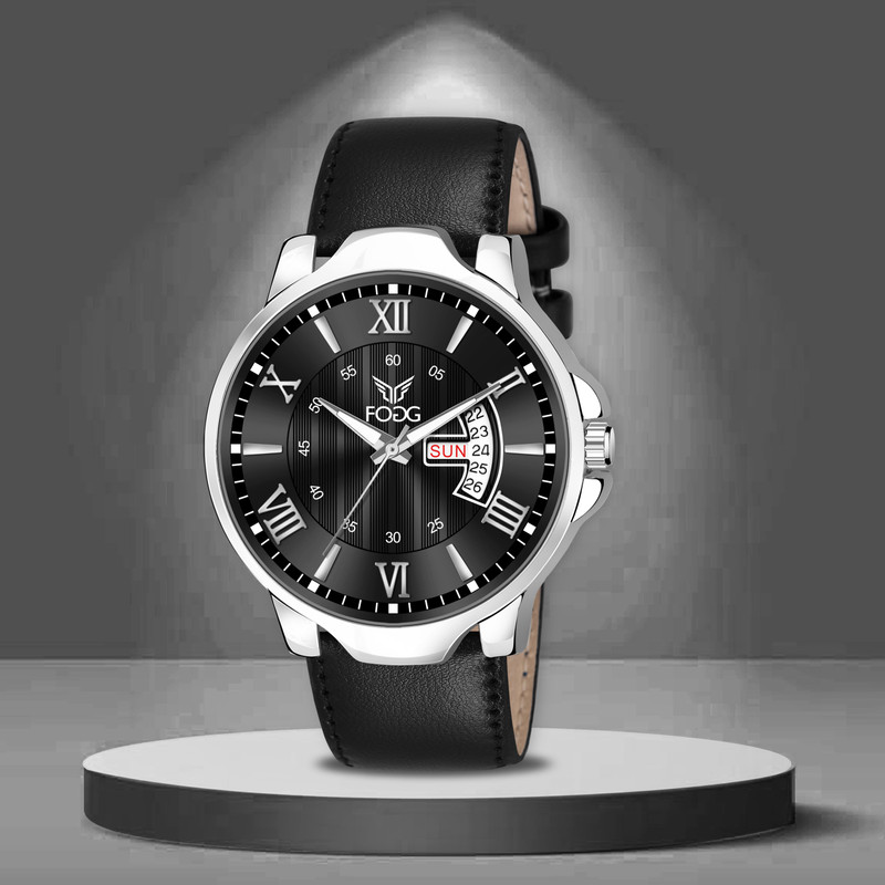 FOGG 1164-Black Day and Date Display Analog Watch - For Men