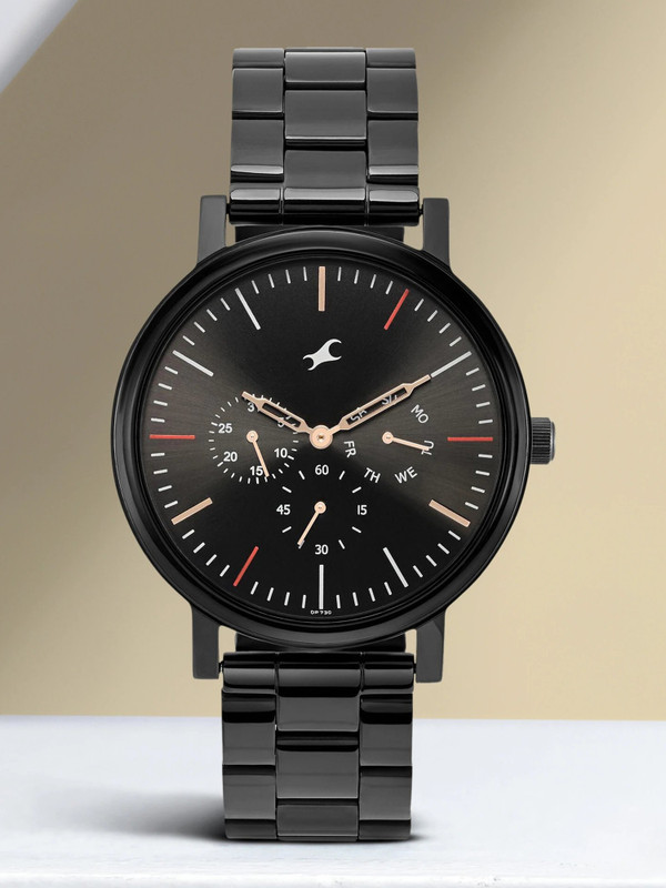 Fastrack FK Exclusive Guys 3276NM03 Fastrack Multifunction Black Dial Black Stainless Steel Strap Analog Watch - For Men
