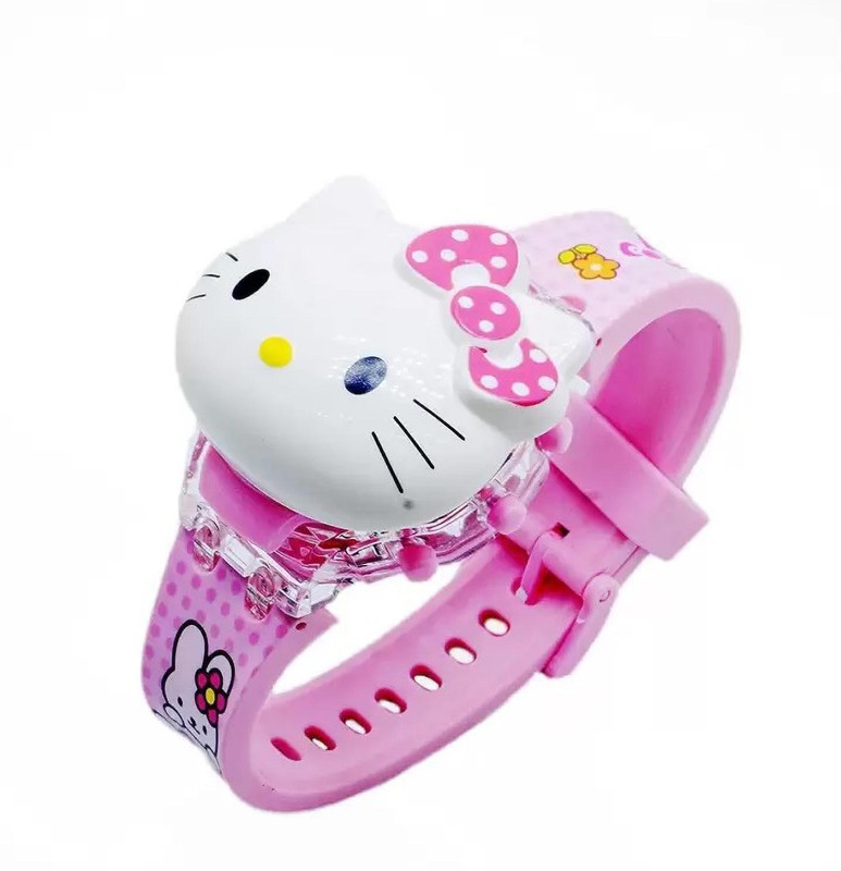 SALINA Hello Kitty Watch Special Gift For Kids Hello Kitty Face Based Toy Design Digital Glowing Watch With Disco Music & Light Digital Watch - For Girls