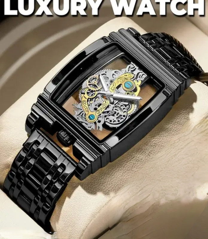 Fanish fashion Black Skeleton Watch SKELETON WATCH SERIES 2025 Analog Watch - For Men