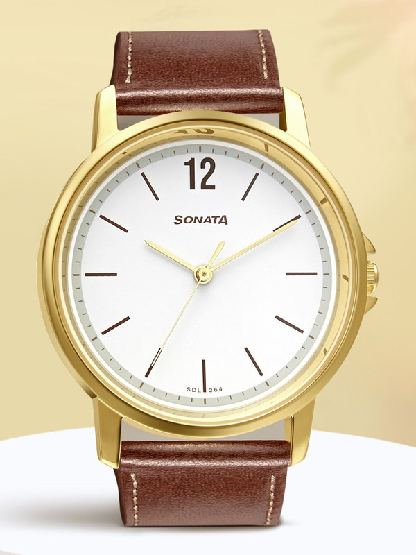 SONATA SF Quartz White Dial Blue Silicone Strap Analog Watch  - For Men