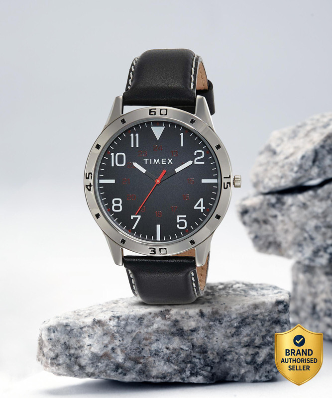 TIMEX Round 45mm Black Dial Analog Watch - For Men