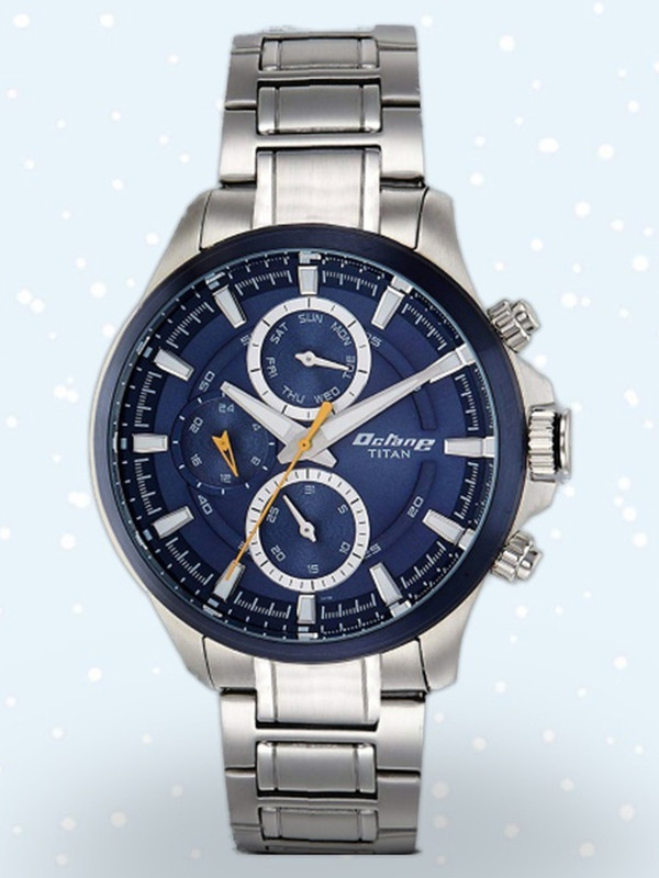 Titan NP90104KM01 Titan Octane Multifunction Blue Dial Silver Stainless Steel Strap Automatic