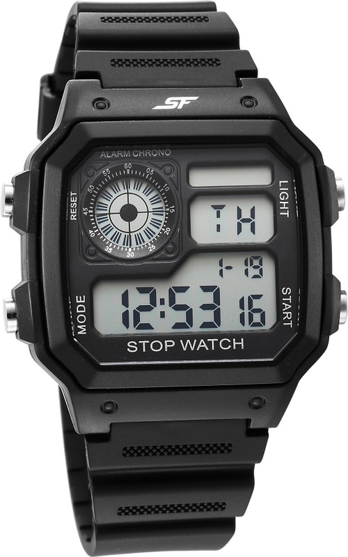 SONATA SF Hexa 2 SF Hexa Digital Black Polyurethane Strap Digital Watch - For Men & Women
