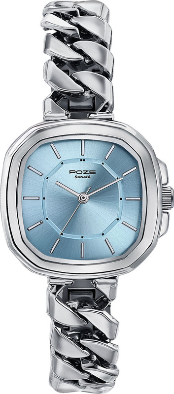 SONATA Poze Sonata Poze Shoreline Shimmers Quartz Blue Square Dial Women's Watch / Analog Watch - For Women