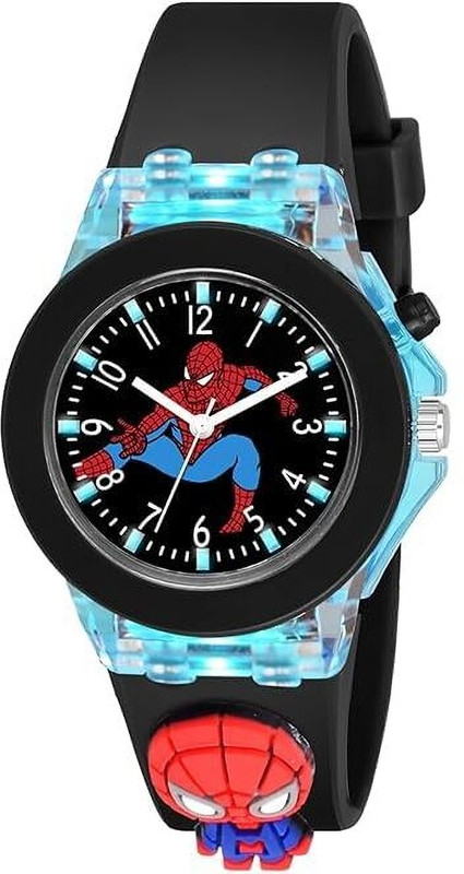 Scarter Spiderman 3D Character Multi-color Light For 3 To 13 Years Old Kids Analog Watch - For Boys