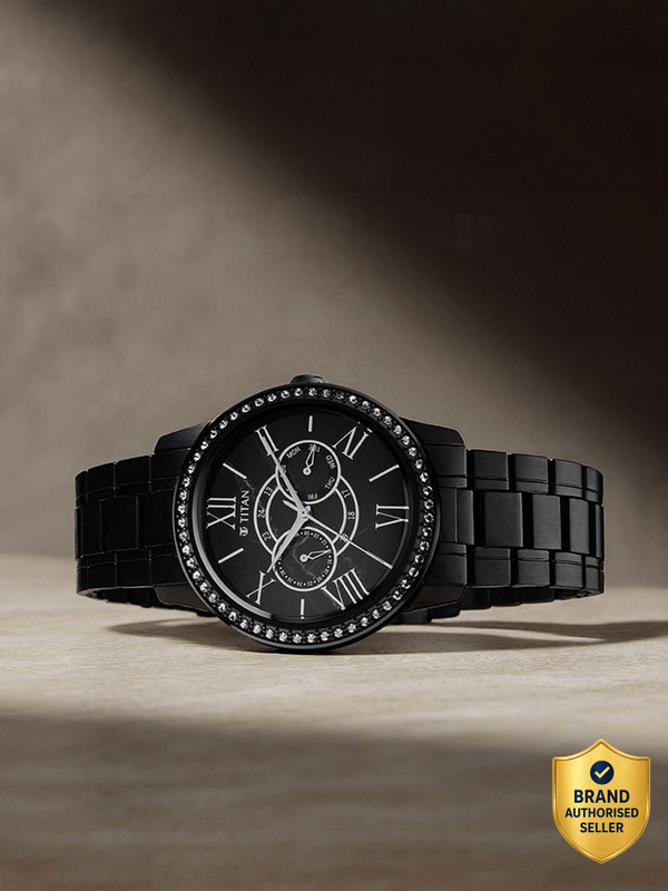 Titan Royale Titan Royale Multifunction Black Dial Black Stainless Steel Strap Analog Watch  - For Men