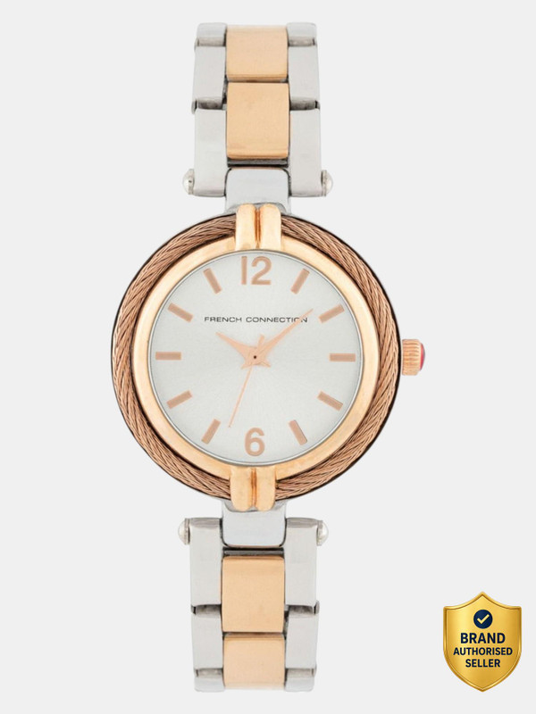 French Connection Silver Round Dial | Analog Watch for Women's | FCW12RTM Analog Watch - For Women