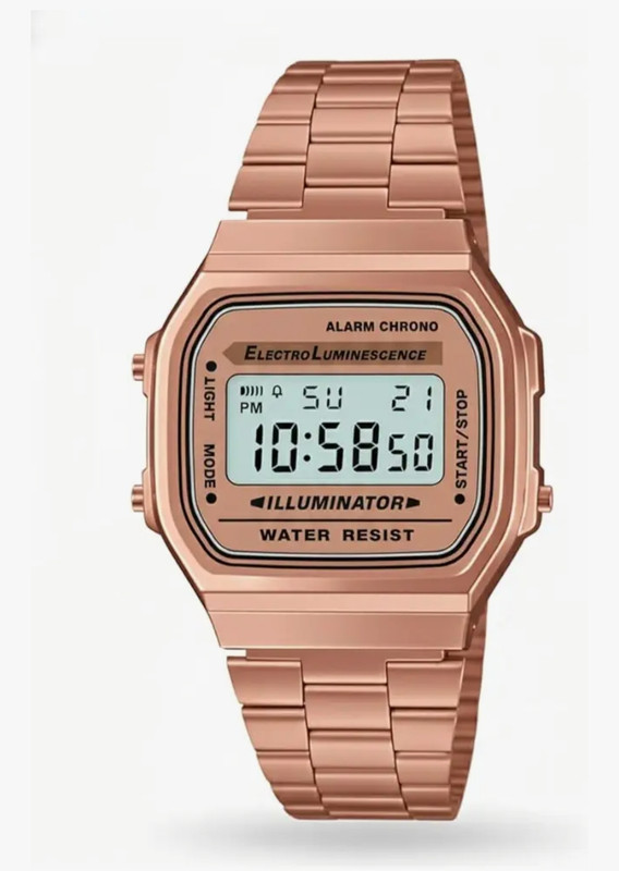 NAYABE Digital Watch, Rose Gold Stainless Steel Bracelet NAYABE Casual Vintage Digital Boy's & Girl's Rose Gold Watch Digital Watch  - For Women
