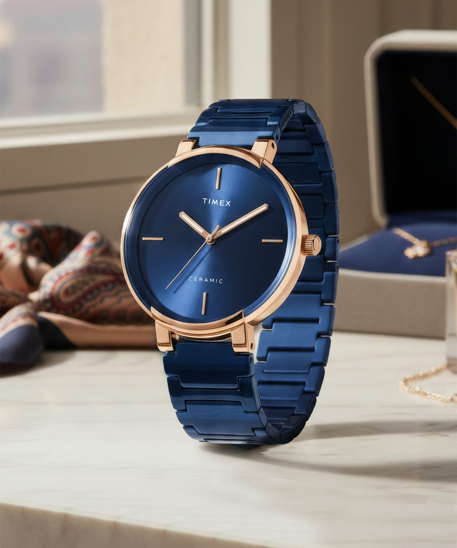 TIMEX Round 40mm Blue Dial Analog Watch  - For Men