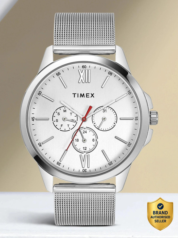 TIMEX Round 45mm Silver Dial Analog Watch  - For Men