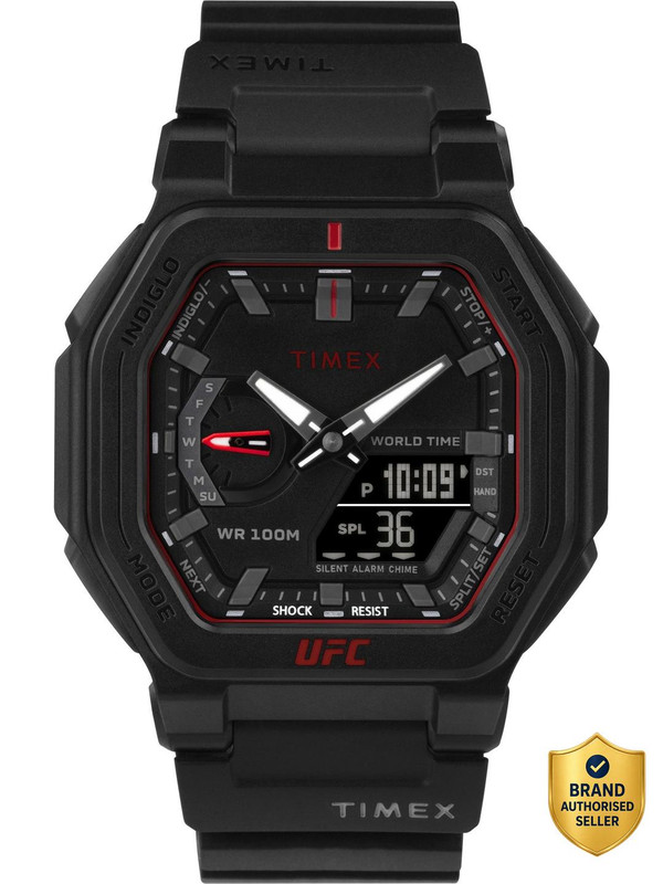 TIMEX UFC Octagonal 45mm Black Dial Analog-Digital Watch  - For Men