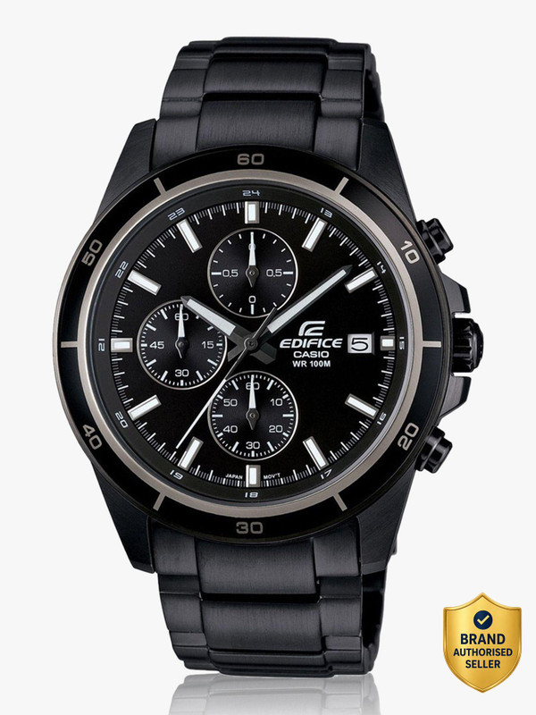 CASIO EX206 Black Dial and Black Metal Band Men's Watch