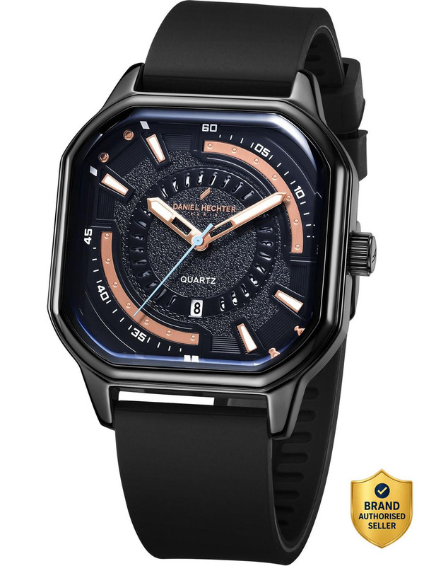 DANIEL HECHTER Model DHM1003 Modern Analog Watch for Men with Octagon dial and Silicon Band Analog Watch  - For Men