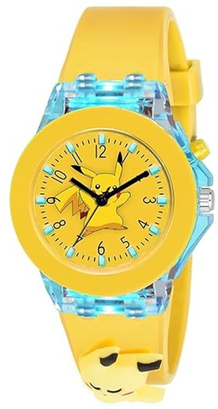 Prozo 7 Color Glowing Disco Light Watch for Boys Girls with 3D Cute Cartoon on Analog Watch - For Boys & Girls