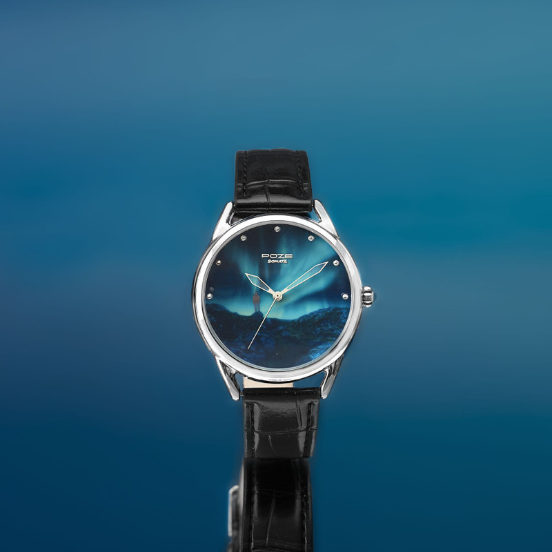 SONATA Poze 8 Sonata Northern Lights inspired Poze With Blue Dial Analog Watch - For Men & Women