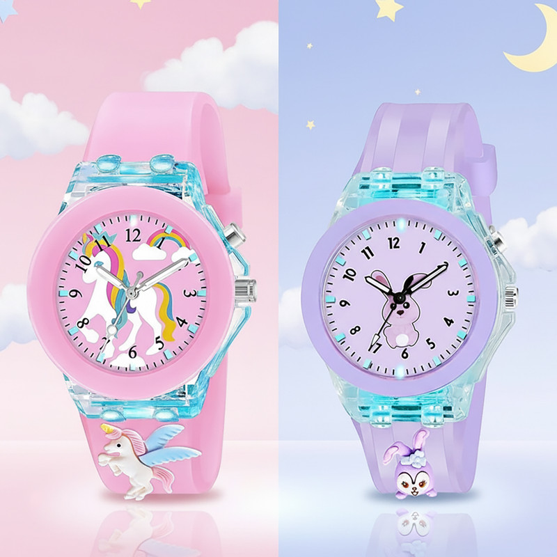 Razyloo Cartoon Character Kids Watch Unicorn & Violet Bunny Super Hero’s Design Analog Watch For Kids Style Beautiful Analog Watch - For Girls