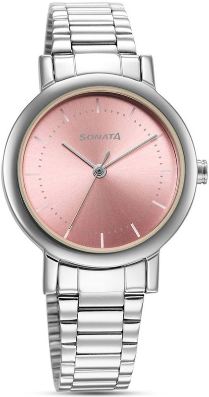 SONATA 8174SM03 - SDN230 - SO - 2.0 Sonata ESSentials Pink Dial Silver SS Strap Analog Watch  - For Women