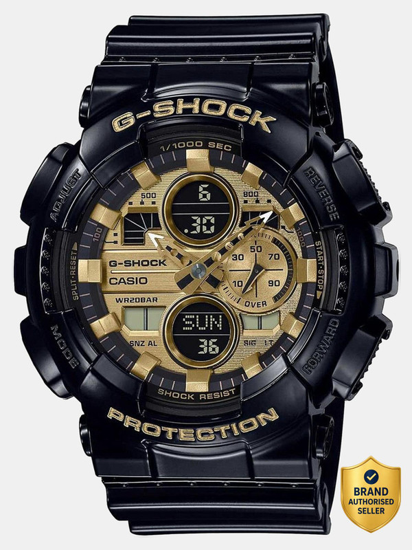 CASIO GA-140GB-1A1DR G-SHOCK Black-Gold Dial Resin Strap Analog-Digital Watch  - For Men