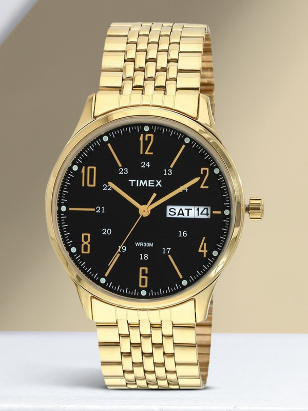 TIMEX Signio Round 44mm Black Dial Analog Watch  - For Men