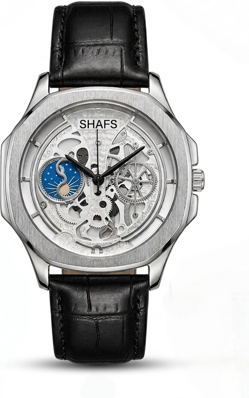 shafs Moonphase decor Skeleton dial trending heavy quality tendy Analog Watch - For Boys