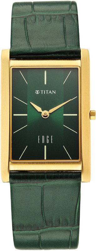Titan NP1595SL03 Titan Edge Quartz Silver Dial Brown Leather Strap Analog Watch - For Men