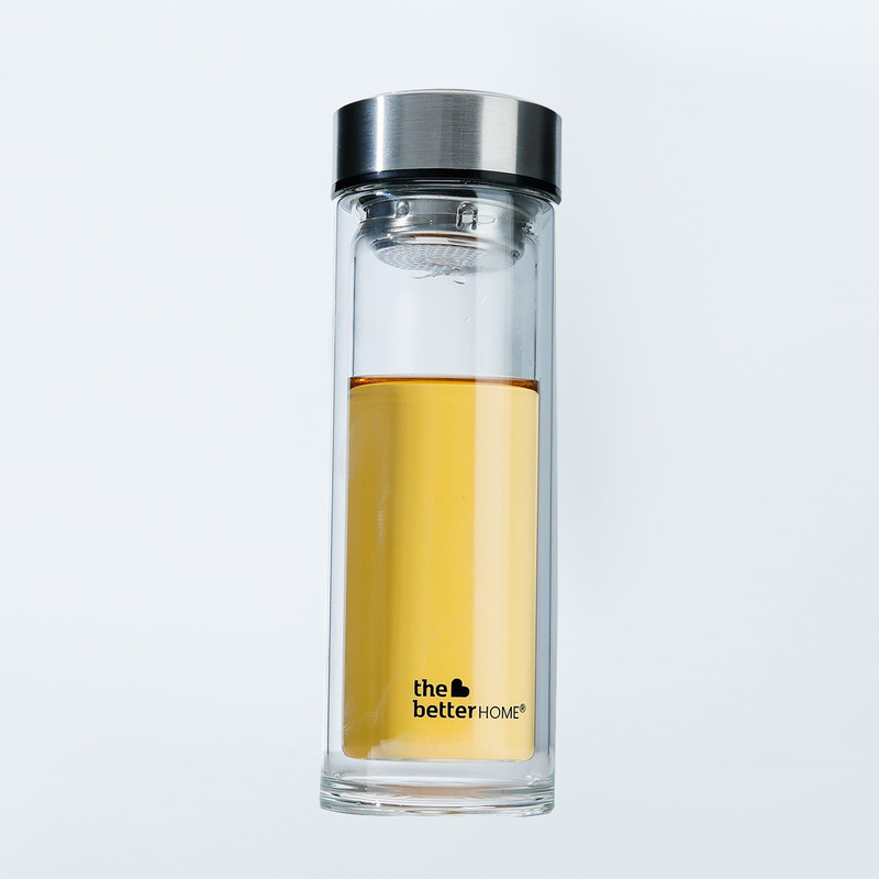 The Better Home Tea Infuser 450 ml Steel Bottle(Pack of 1, Clear)
