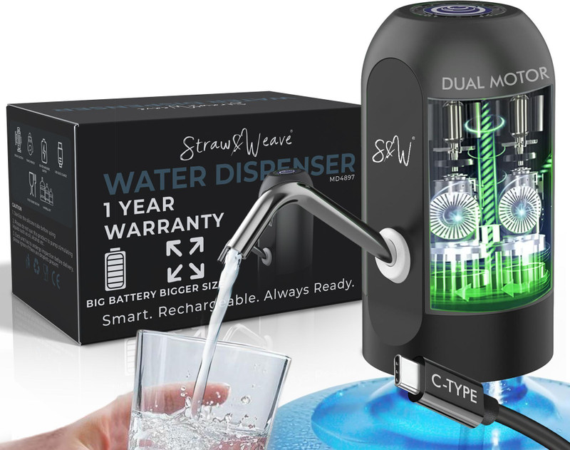 Straw&Weave C-Type Automatic Water Dispenser Pump for 20 Litre 1 Year Warranty Bottled Water Dispenser