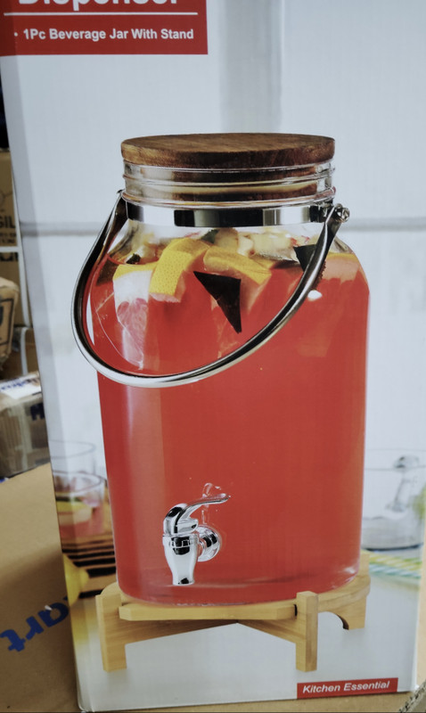 DSRPC Table Top Mannual Water & Juice Dispenser With Wooden Stand Bottled Water Dispenser