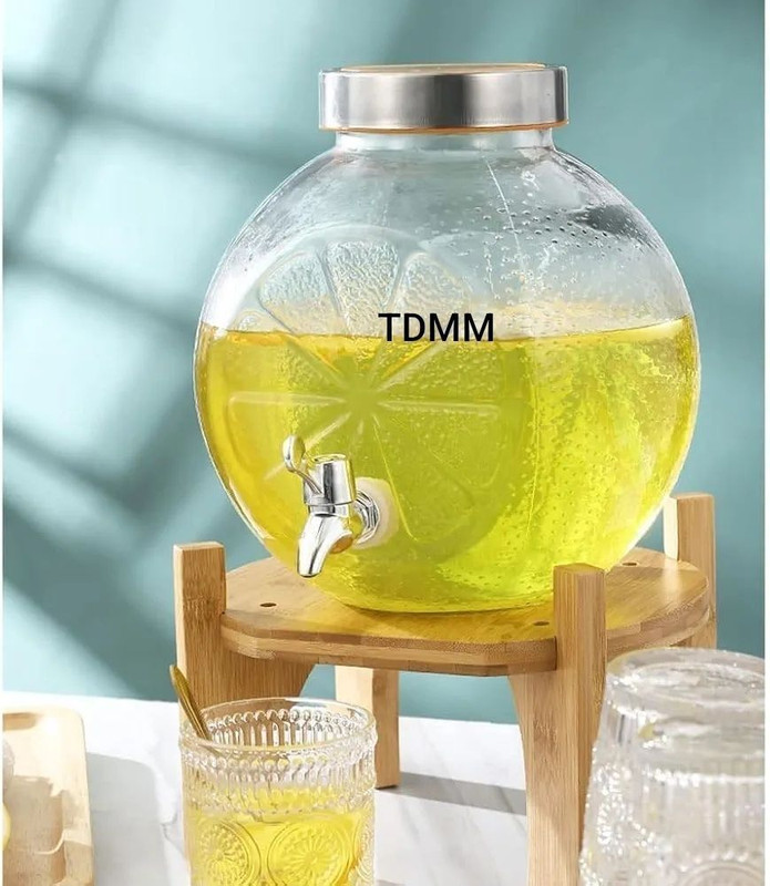 TDMM 5000ML lemon design Drink Dispenser with tap/Spigot and Steel lid Bottom Loading Water Dispenser