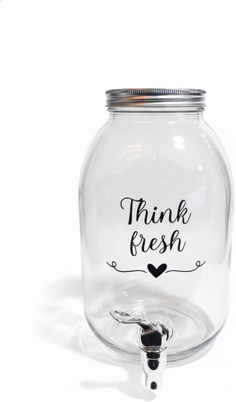 SMILERY 5000ML Glass Beverage Dispenser for Water, Juice, Iced Tea and Infused Drinks Bottom Loading Water Dispenser