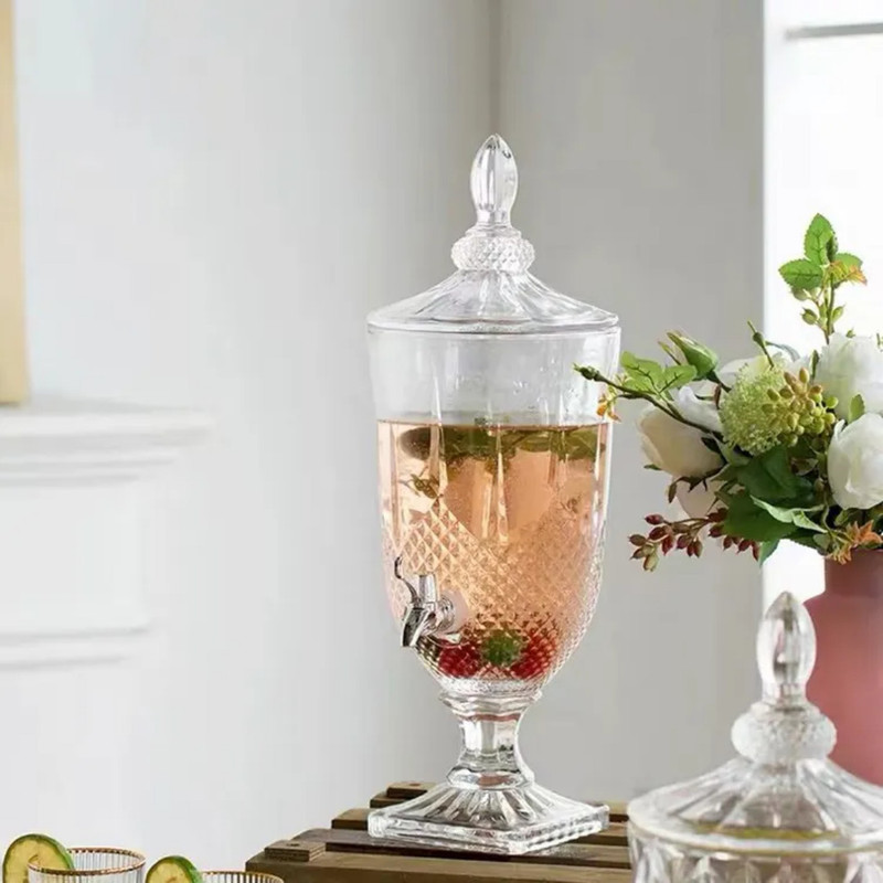 Armin Glass Dispenser For Water, Juice, Liquor Dispenser, with tap, Bottled Water Dispenser