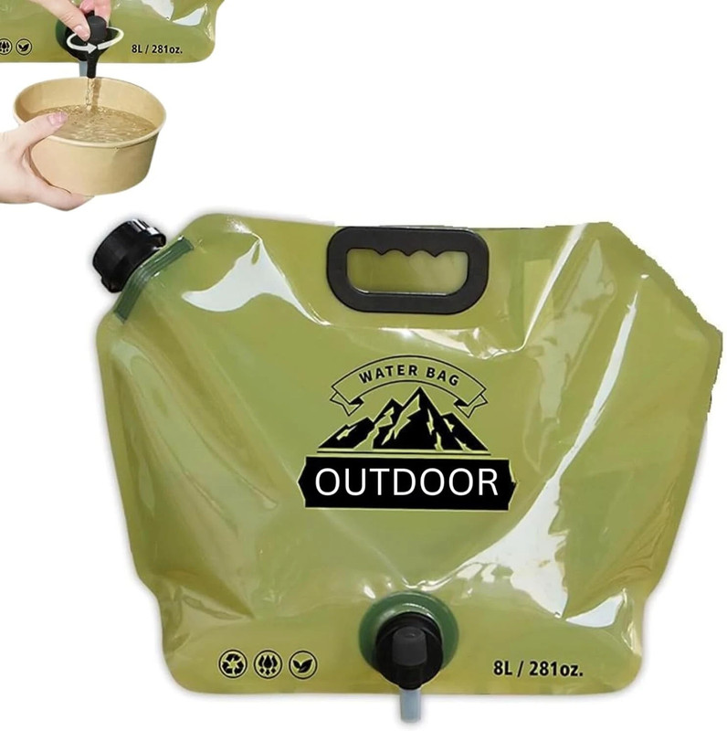Edtepy 8L Folding Water Storage Bag Pouch Water Carrier Supplies Bag Bottom Loading Water Dispenser