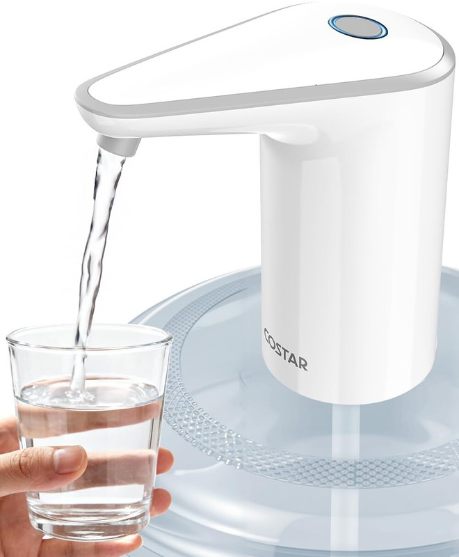 Costar USB Rechargeable Automatic Bottom Loading Water Dispenser with Water Dispenser Pump for 20L Bottle,White