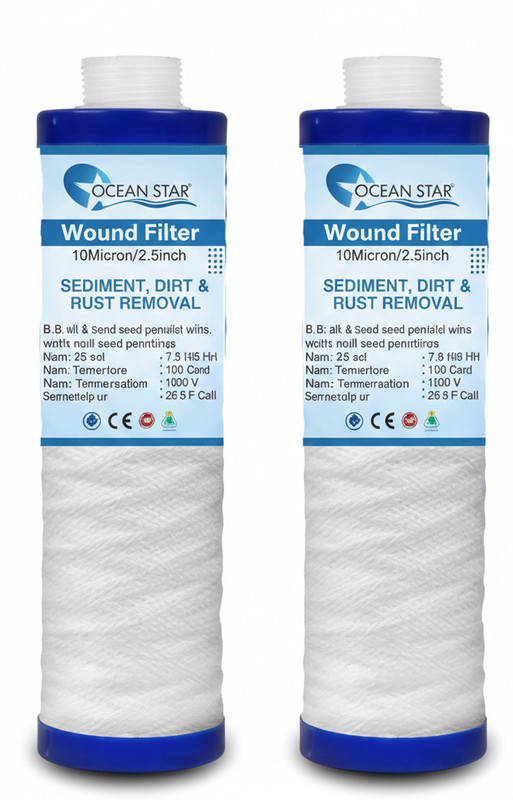 OCEAN STAR TECHNOLOGIES Pre Filter 9 inch PP Yarn Wound Filter (120 Grams) Threaded Candle Cartridge Wound Filter Cartridge(5, Pack of 4)