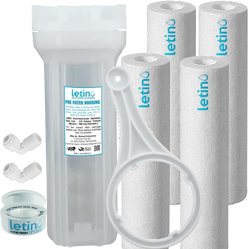 letino pure Pre-Housing filter With 4 Spun Filter complete set Solid Filter Cartridge(0.5, Pack of 1)