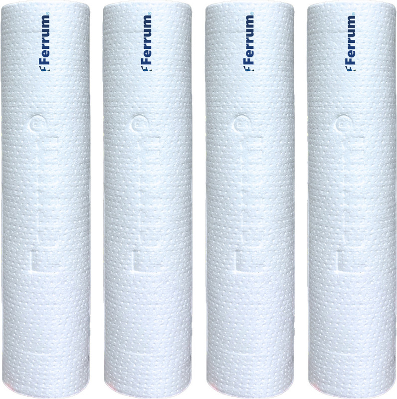 Ferrum Pre Filter Sediment PP Spun Cartridge 10 inch Pack of 4 for all Water Purifier Solid Filter Cartridge(0.5, Pack of 4)
