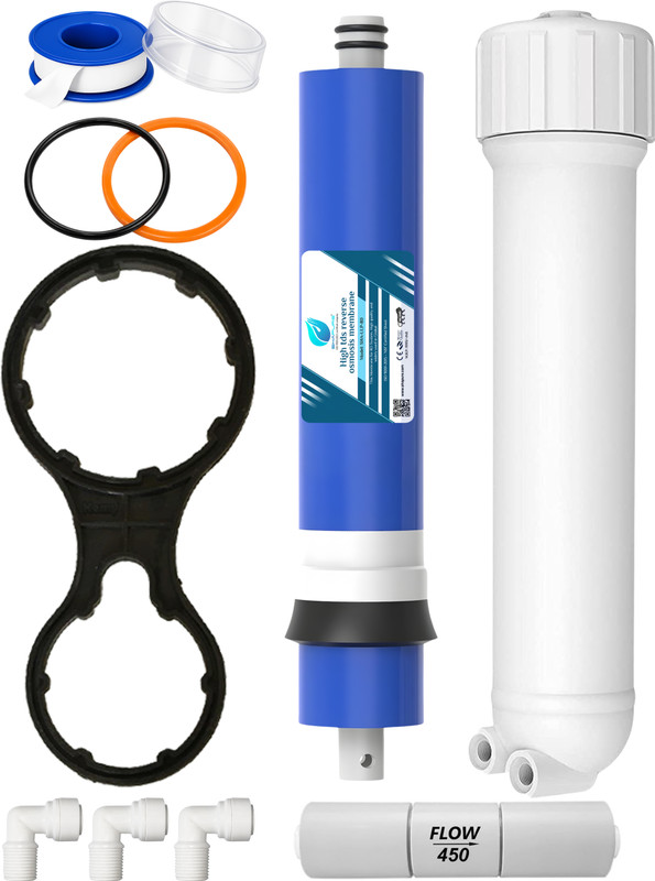 SHAPURE High 2000 TDS Membrane with housing Spare for All Type of RO Water Purifier (One 80 GPD Membrane) Pleated Filter Cartridge(0.5, Pack of 6)