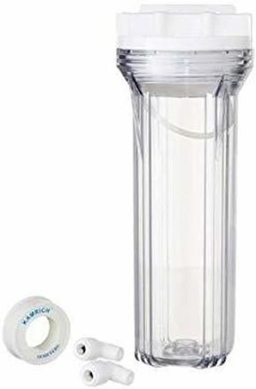 shivay Crystal Glass Clear Transparent Pre Filter Housing with 9" MLT Carbon Candle Solid Filter Cartridge(0.5, Pack of 4)