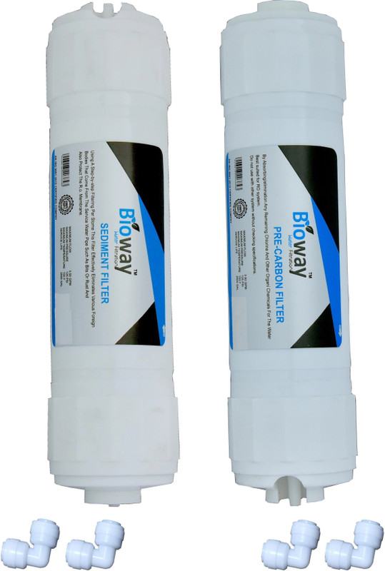 bioway by N/A PREMIUM QUALITY 1100IV INLINE SEDIMENT & PRE CARBON FILTER SET WITH PUSH FIT LEACKAGE PROOF QC ELBOW SUITABLE WITH MOST OF WATER PURIFIER Solid Filter Cartridge(0.5, Pack of 1)