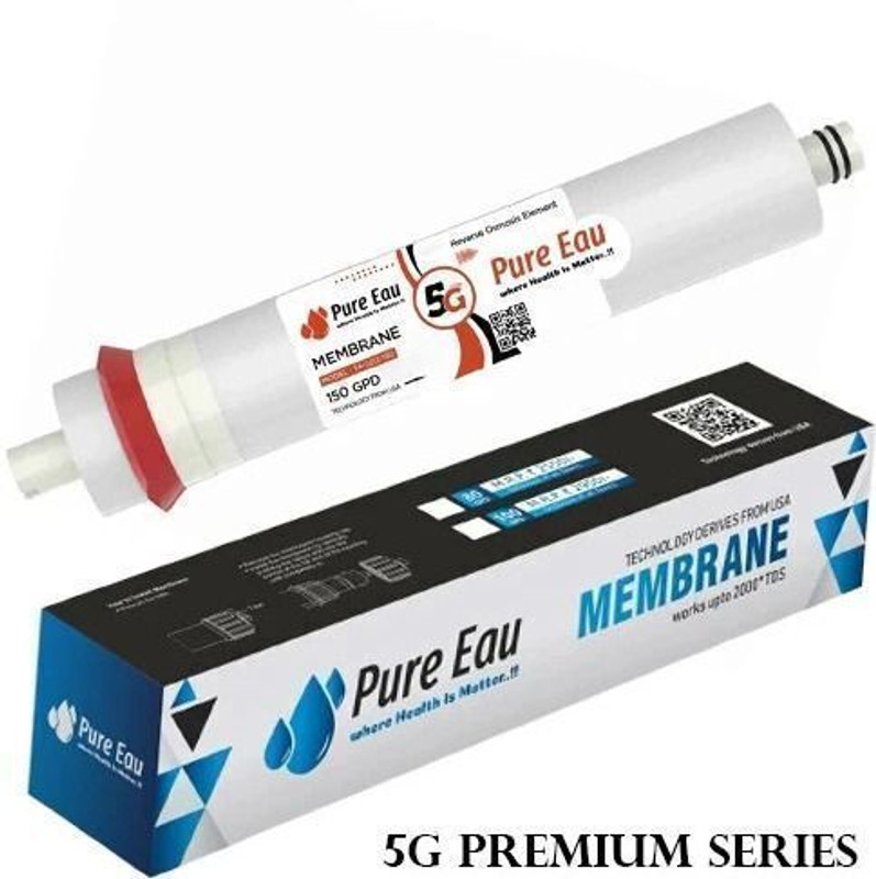 PURE EAU RO Membrane 150 GPD with Flow Restrictor, Solid Filter Cartridge(0.5, Pack of 2)