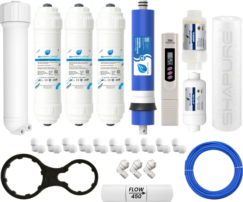 MG WATER SOLUTION Complete 80 GPD RO Water Purifier Service Kit filter Solid Filter Cartridge(0.5, Pack of 19)