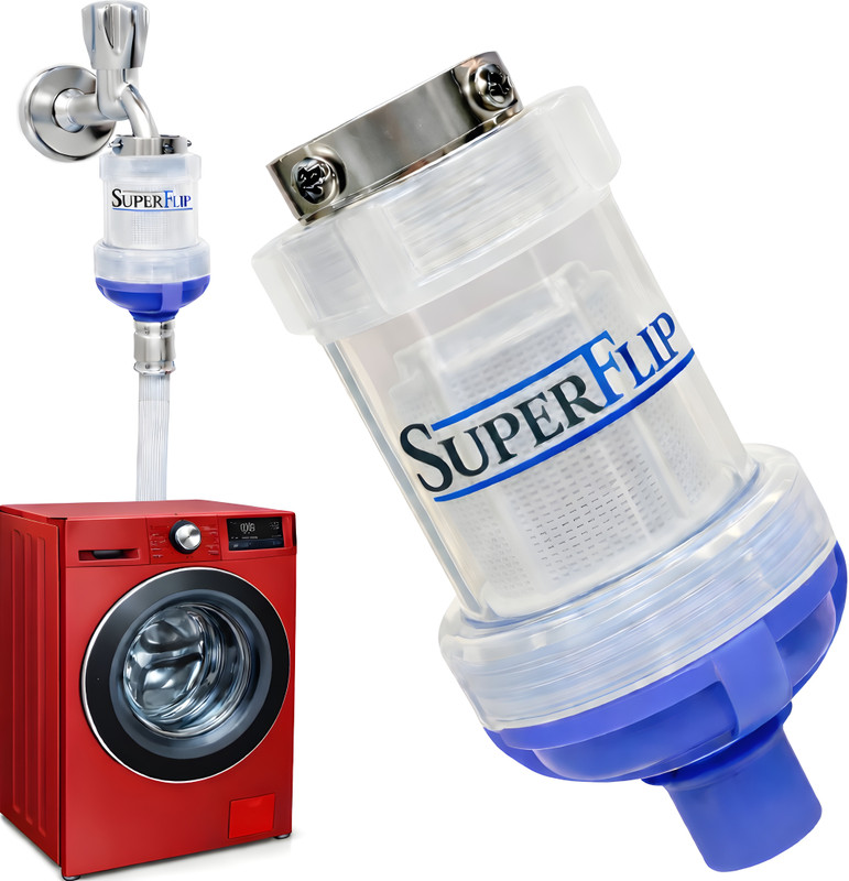 SUPERFLIP by SuperFlip Washing Machine Hard Water Filter & Softener | For Top & Front Load Machines Solid Filter Cartridge(0.5, Pack of 1)