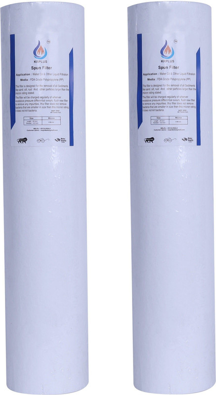 KRPLUS PP Sediment Filter for Industrial RO Plant 20 inch 4.5 Inch Dia 5 Micron Replacement Cartridge (Pack of 2) Solid Filter Cartridge(5, Pack of 2)