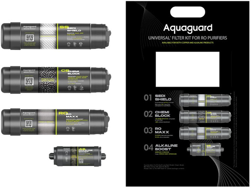 SHOPSSOFT AQUA-GUARD. ORIGINAL KIT white plastic,Sediment, Carben filter AQ185 Solid Filter Cartridge(9, Pack of 1)