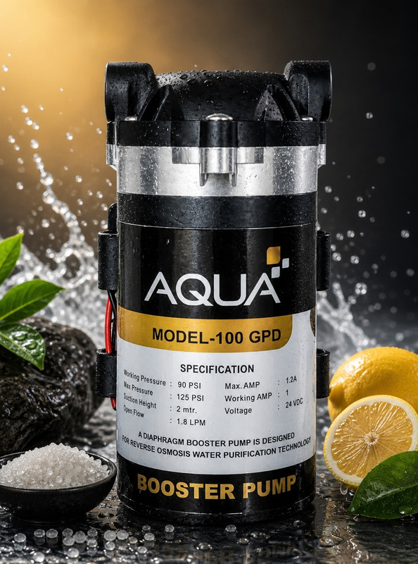 Cosea Aqua RO Booster Pump Motor 100 GPD Heavy Duty Diaphragm Motor, Solid Filter Cartridge(1, Pack of 1)