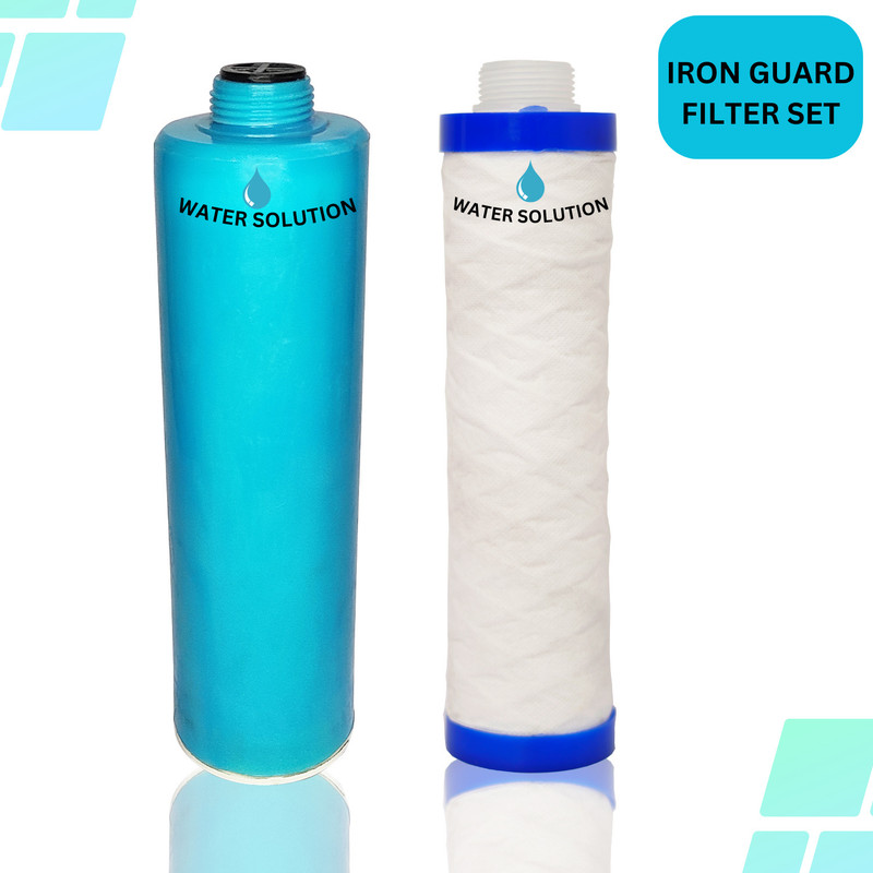 water solution IRON REMOVER AND 9" MLT COMBO IRON GUARD FILTER FOR RO AND UV WATER PURIFIER Solid Filter Cartridge(0.5, Pack of 2)