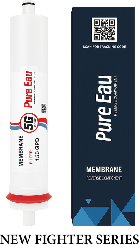 PURE EAU High quality RO Membrane 150 GPD with FLOW RESTRICTOR(3500 TDS) Solid Filter Cartridge(0.5, Pack of 1)